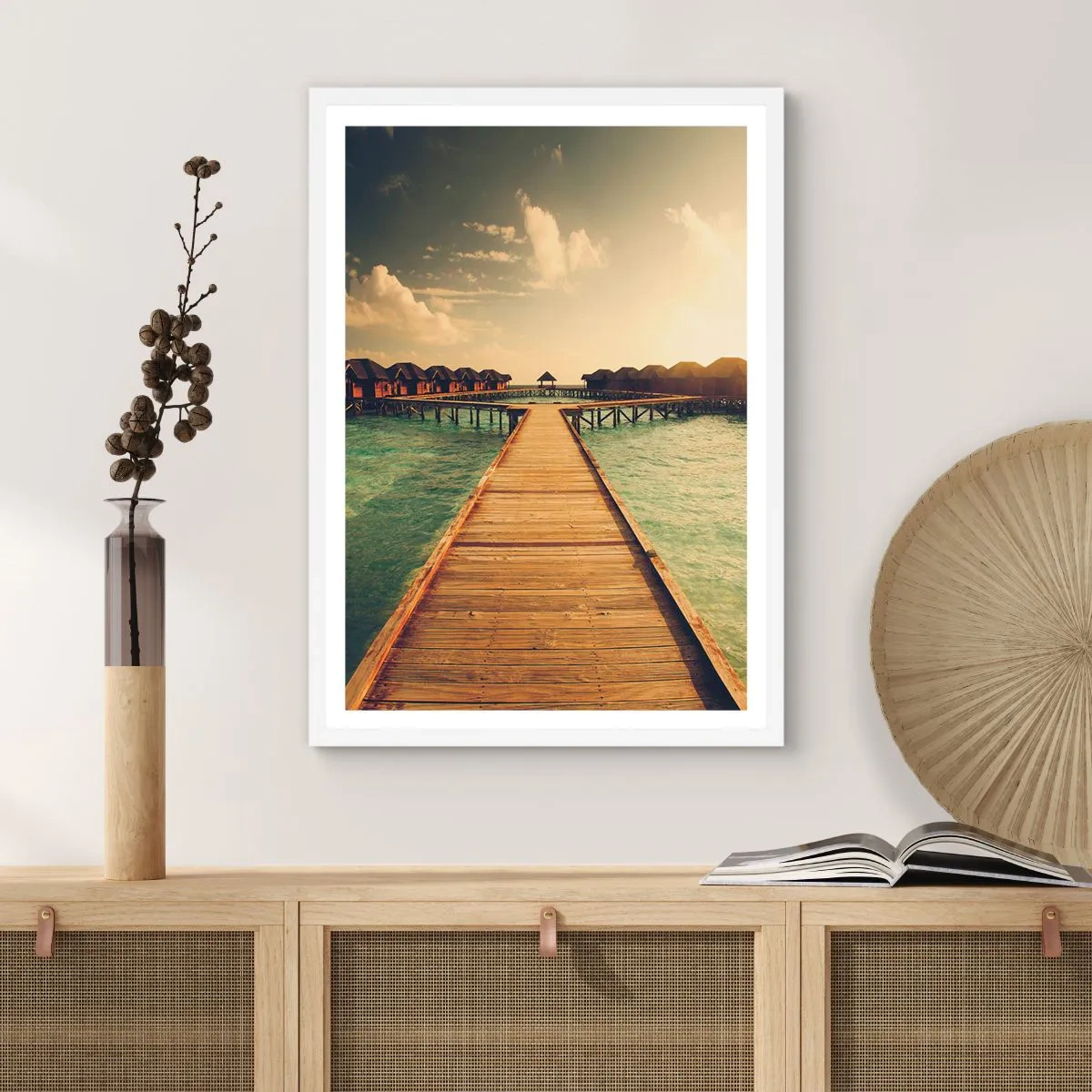 Plakát v bílém rámu - Vřelé pozvání - 70x100 cm