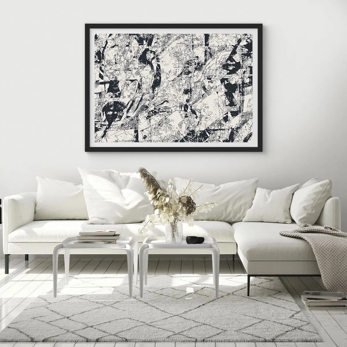 Plakát v černém rámu - Prolínání protikladů - 100x70 cm