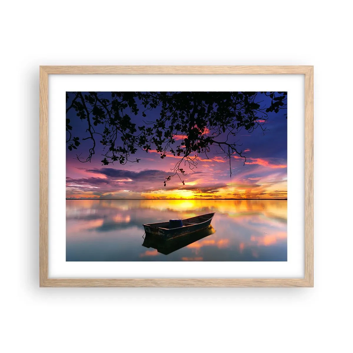 Plakát v rámu světlý dub - „Zdá se, že visíš uprostřed nebe…“ - 50x40 cm