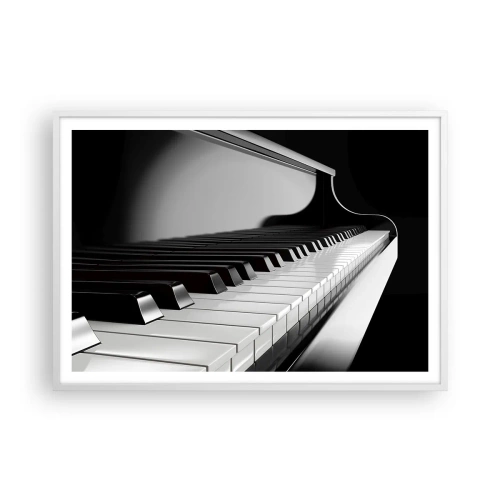 Plakát v bílém rámu - Harmonie tvarů a barev - 100x70 cm