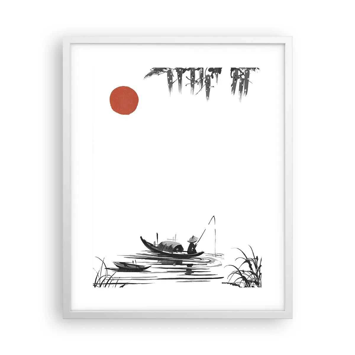 Plakát v bílém rámu - Asijské odpoledne - 40x50 cm