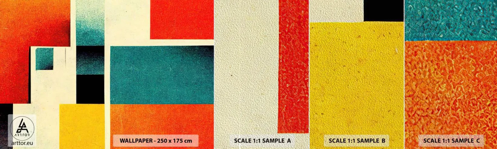 Vzor Fototapety Premium Sand - Geometrická abstrakce – dobrá energie - Čtverce, Letitý, Kus - 100x30 cm
