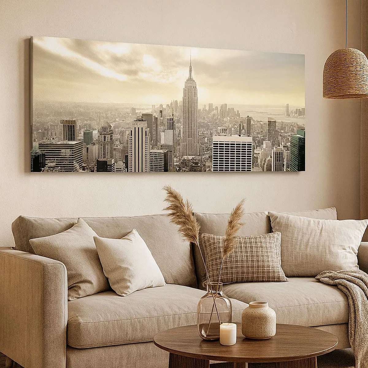 Obraz na plátně - New York utkaný z šedi - 100x40 cm
