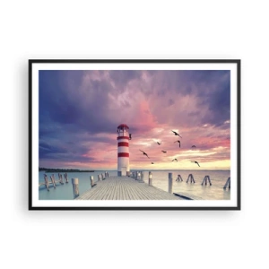 Plakát v černém rámu - Čas jít do přístavu - 100x70 cm