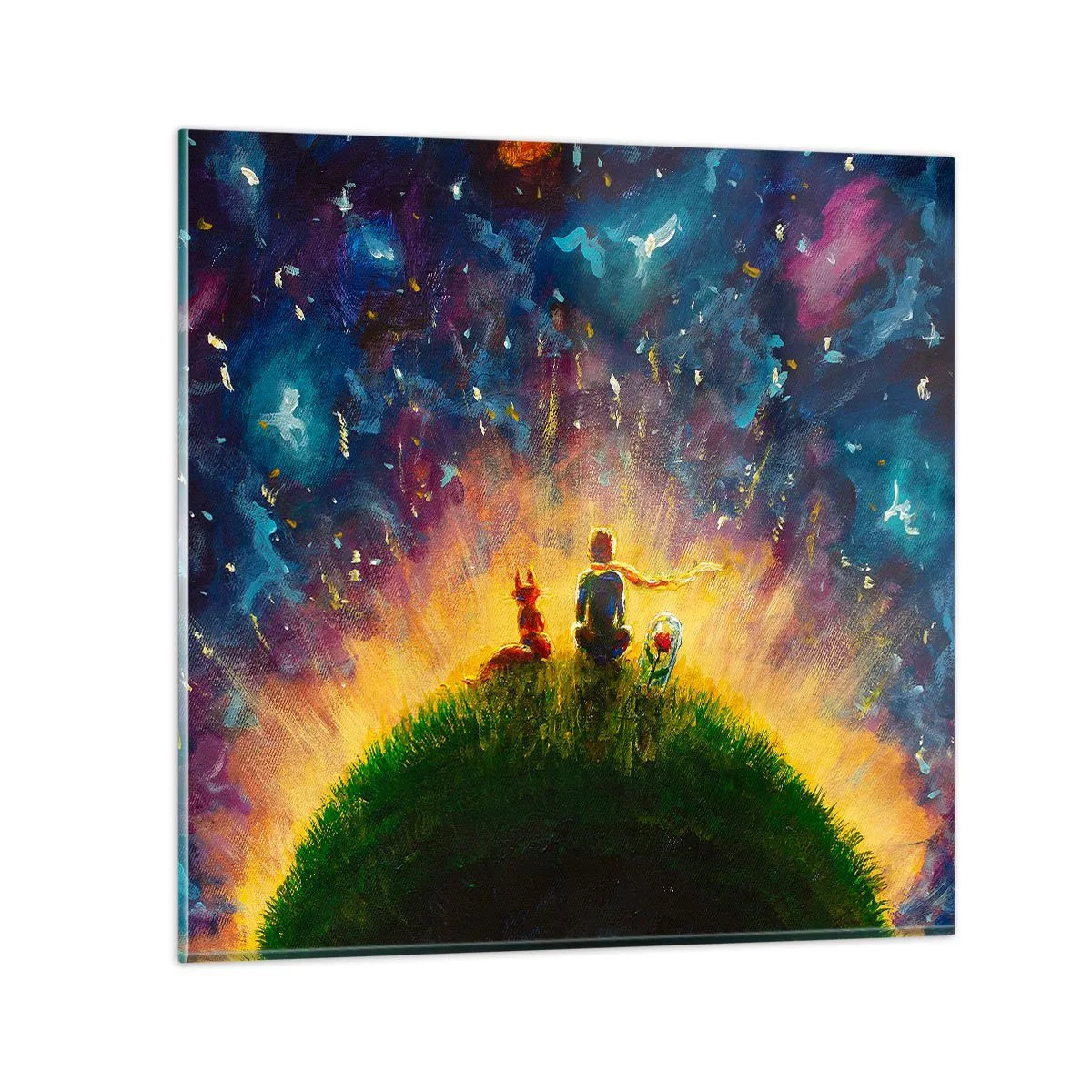 Obraz na skle - Láska a přátelství - celý svět - 30x30 cm