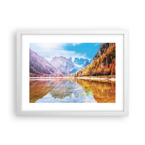 Plakát v bílém rámu - A v horách už je podzim - 40x30 cm