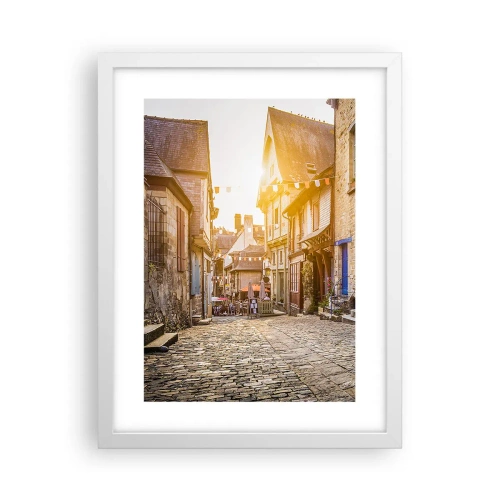 Plakát v bílém rámu - Bílý duch městečka - 30x40 cm
