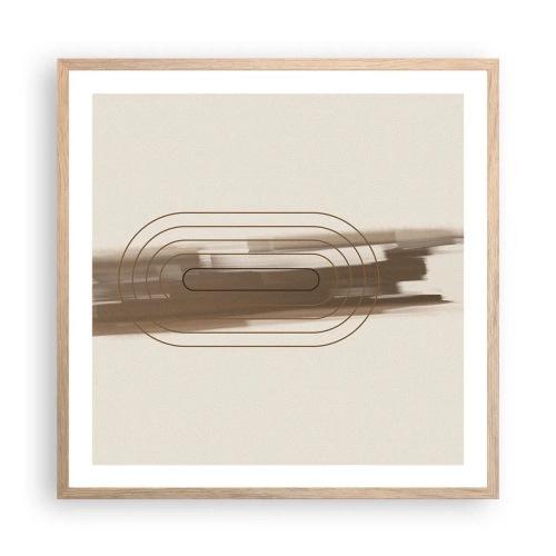 Plakát v rámu světlý dub - Závan šedi - 60x60 cm