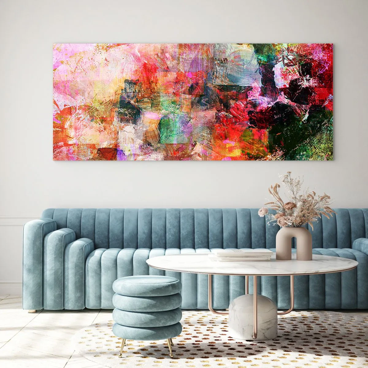 Obraz na skle - Cesta růžovou - 160x50 cm