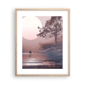 Plakát v rámu světlý dub - Noční zázraky - 40x50 cm