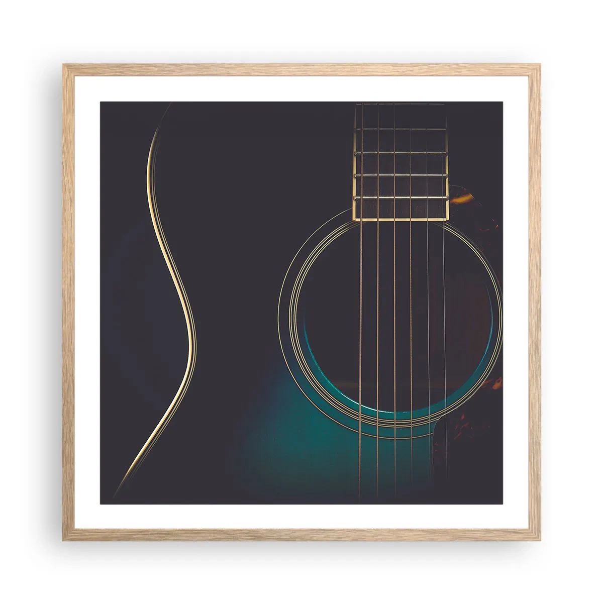 Plakát v rámu světlý dub - Okamžik, než to zazní - 60x60 cm
