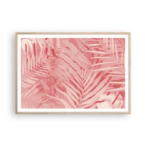 Plakát v rámu světlý dub - Růžový koncept - 100x70 cm