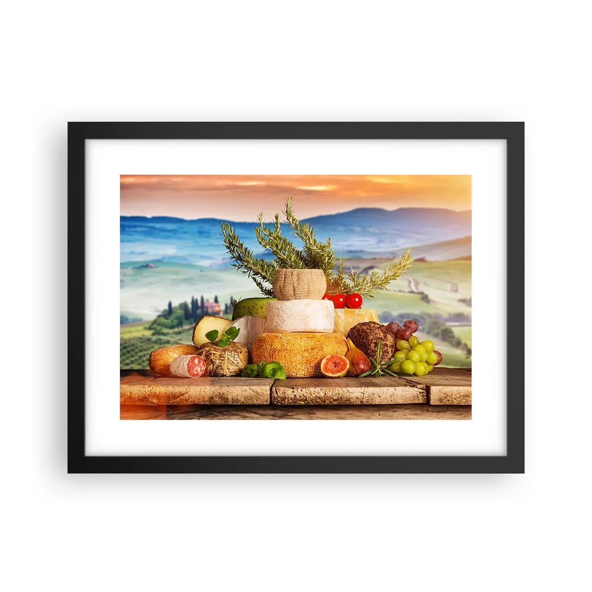 Plakát v černém rámu - Italská radost ze života - 40x30 cm