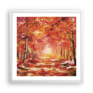 Plakát v bílém rámu - Měděný les - 50x50 cm