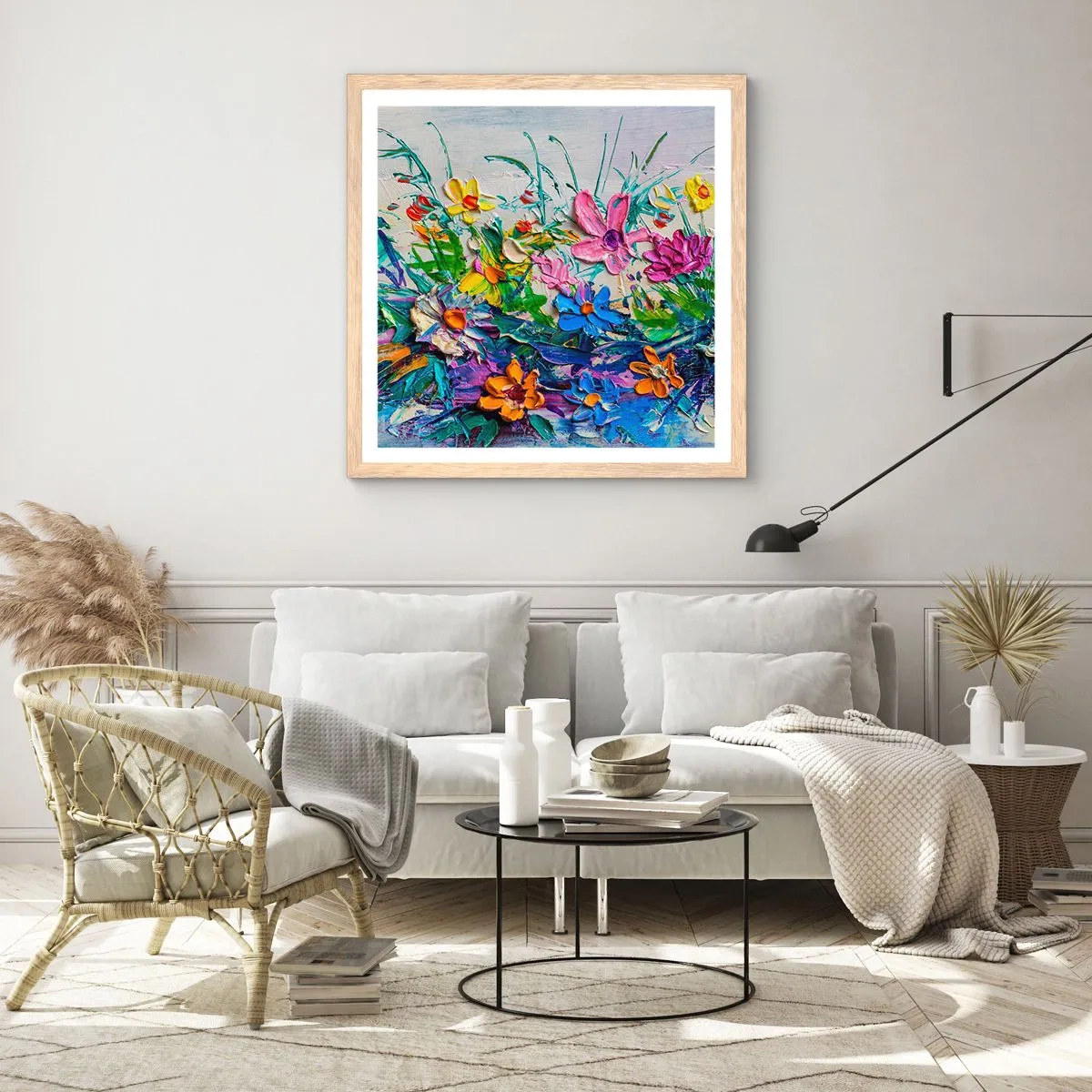 Plakát v rámu světlý dub - Vůbec ne zátiší - 50x50 cm