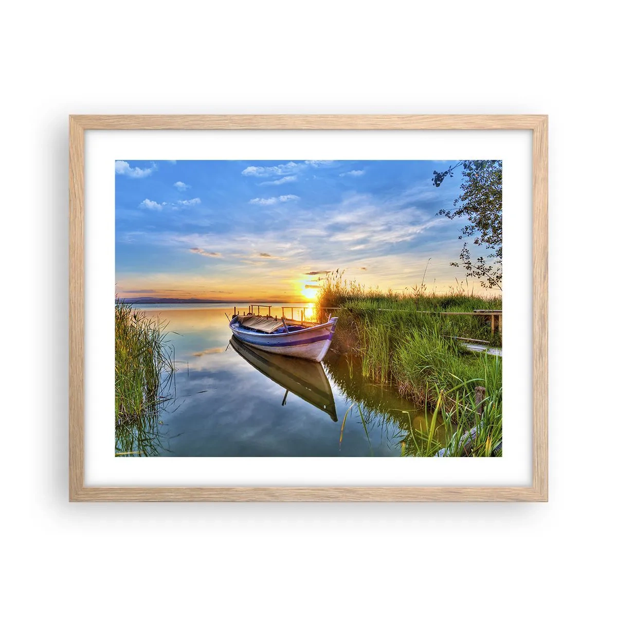 Plakát v rámu světlý dub - Zátoka splněných snů - 50x40 cm