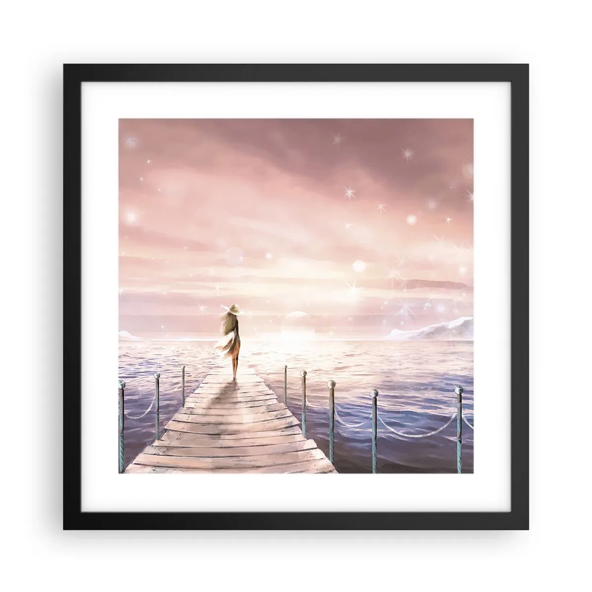 Plakát v černém rámu - Ve světle snu - 40x40 cm