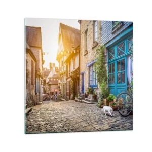 Obraz na skle - Bílý duch městečka - 70x70 cm