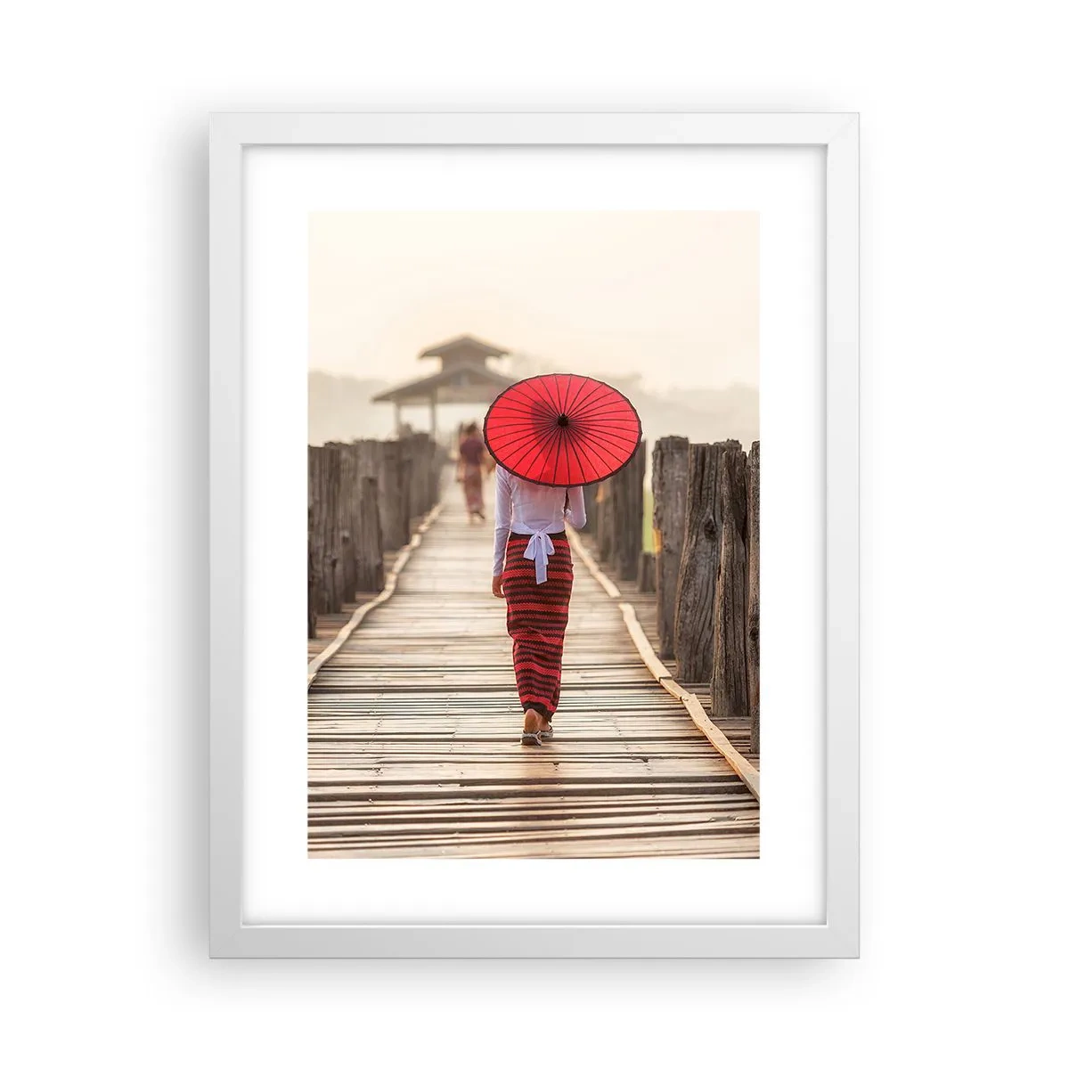 Plakát v bílém rámu - Na starém mostě - 30x40 cm