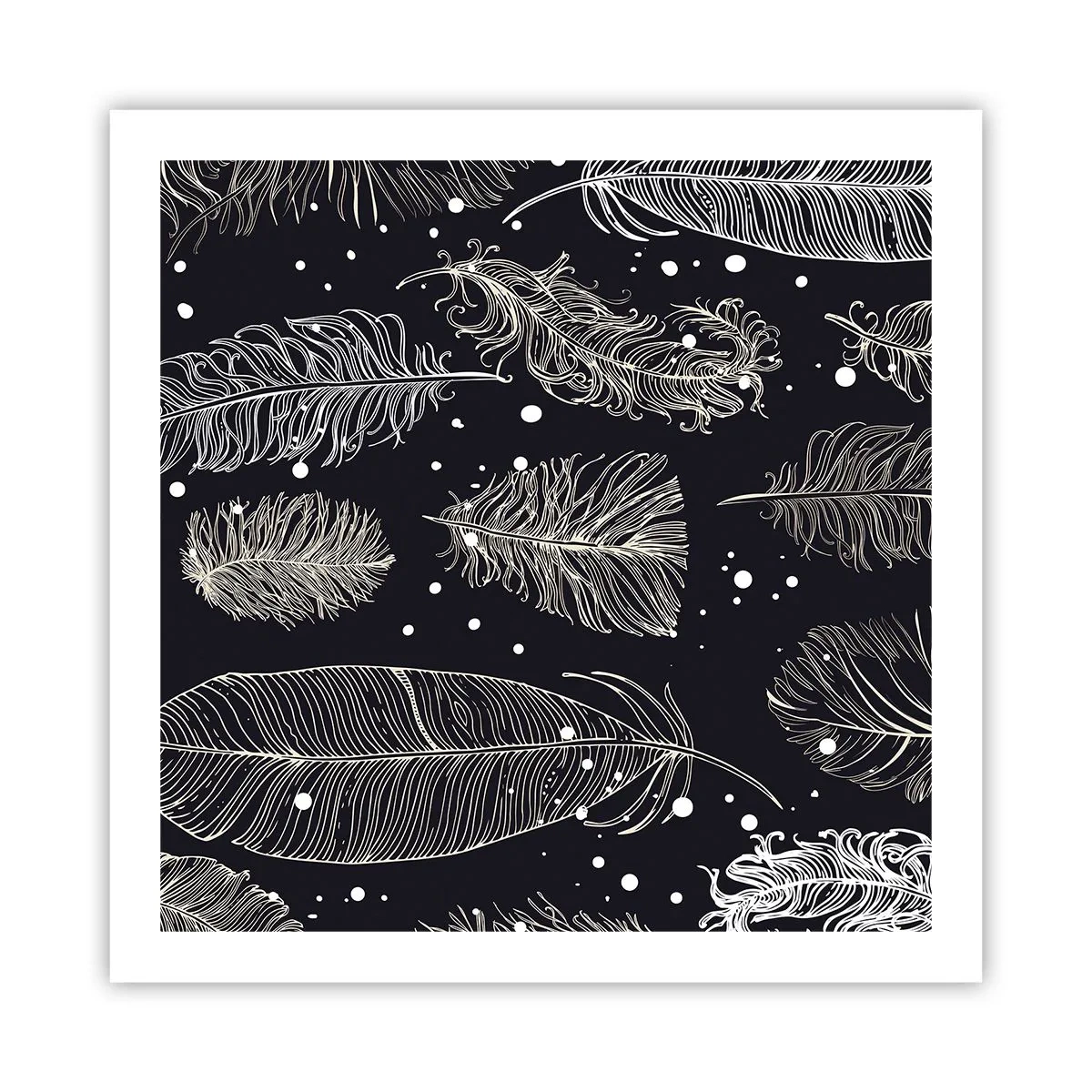 Plakát - Krajka s peřím - 60x60 cm