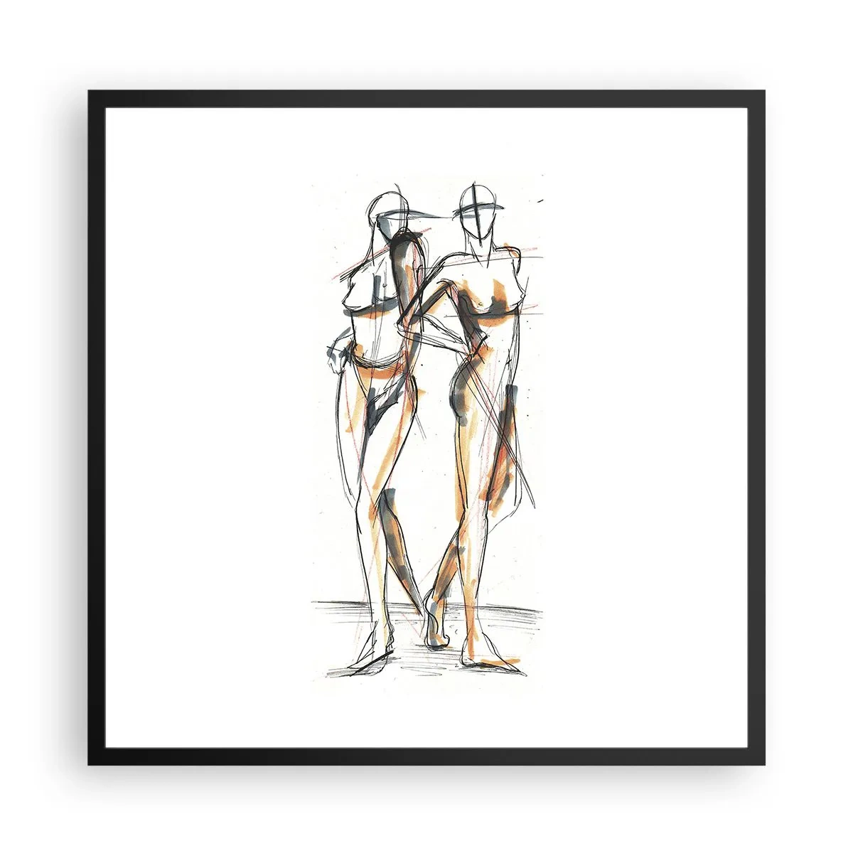 Plakát v černém rámu - Studie šarmu - 60x60 cm