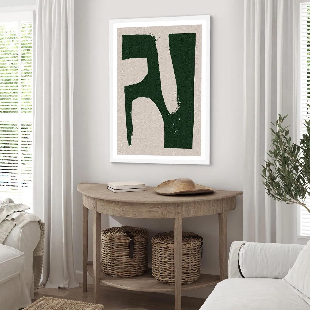 Plakát v bílém rámu - Zálivy v bílem - 70x100 cm