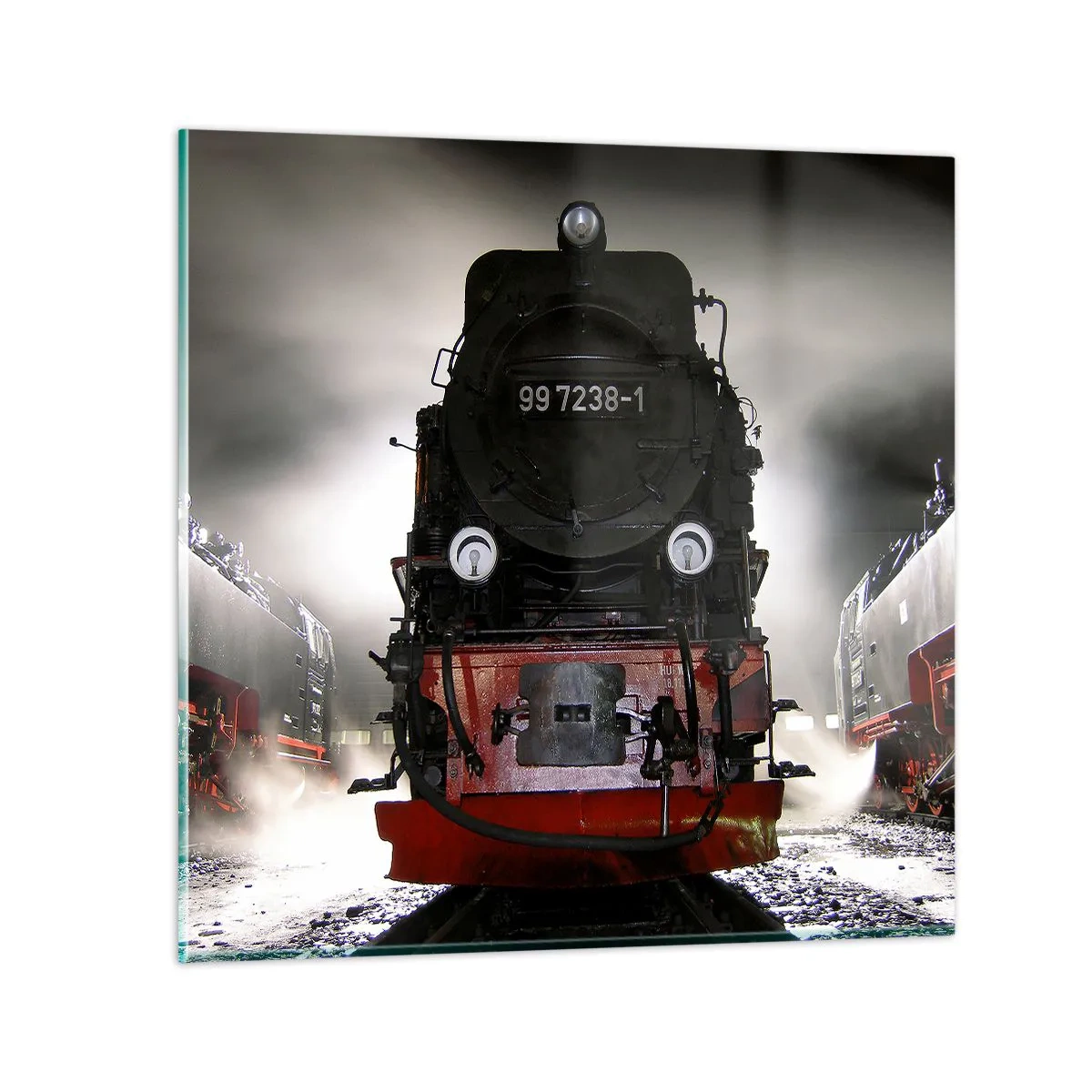 Obraz na skle - Stojí a sápe, funí a fouká - 30x30 cm