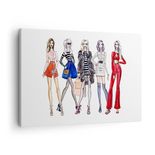 Obraz na plátně - Stylové ilustrace módních siluet - 70x50cm - Every week Fashion Week - Moderní nástěnná dekorace do obývacího pokoje a ložnice ARTTOR
