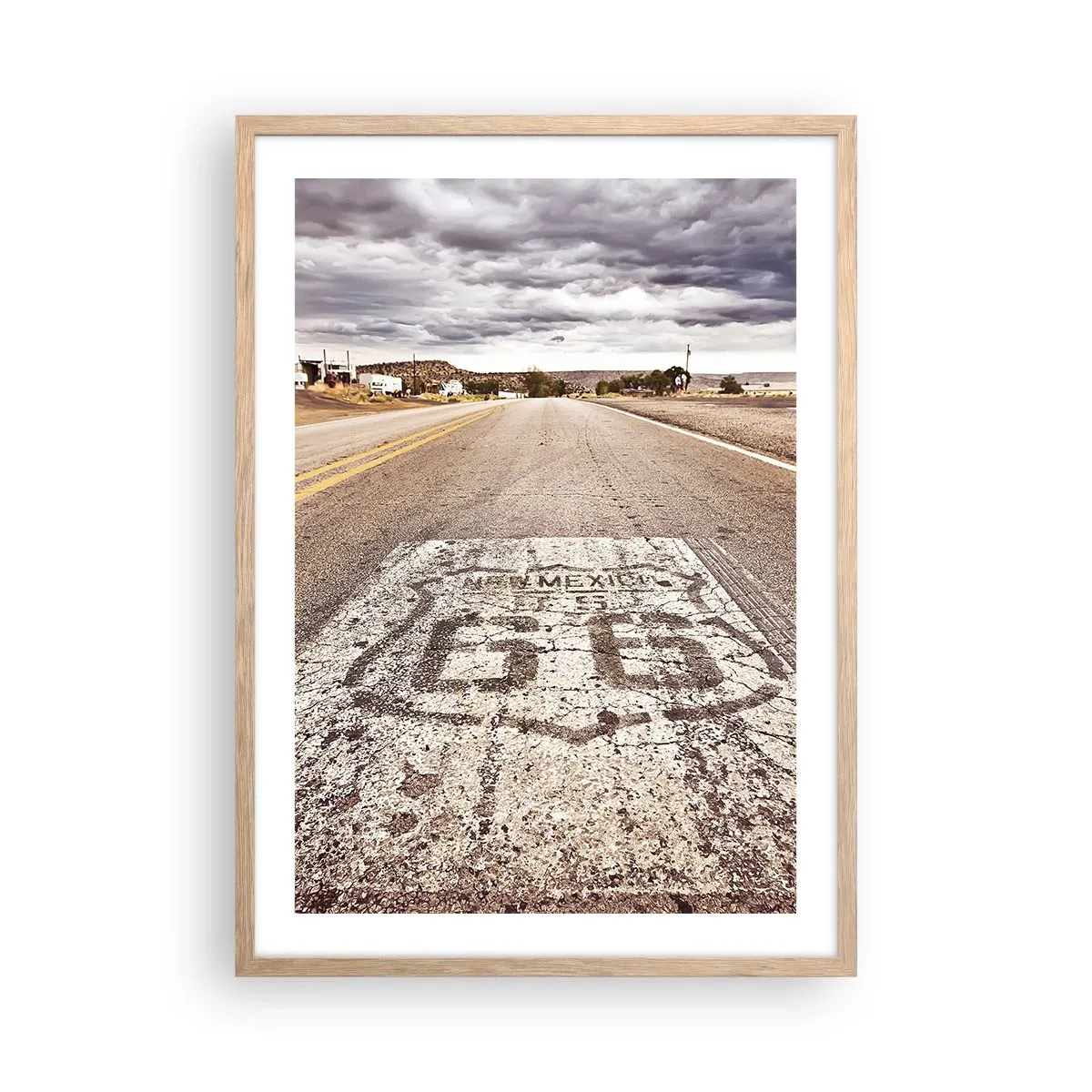 Plakát v rámu světlý dub - Mother Road - americká legenda - 50x70 cm