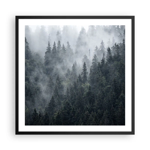Plakát v černém rámu - Lesní svítání - 60x60 cm