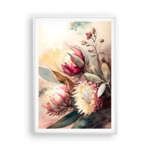 Plakát v bílém rámu - Z profilu a en face - 70x100 cm