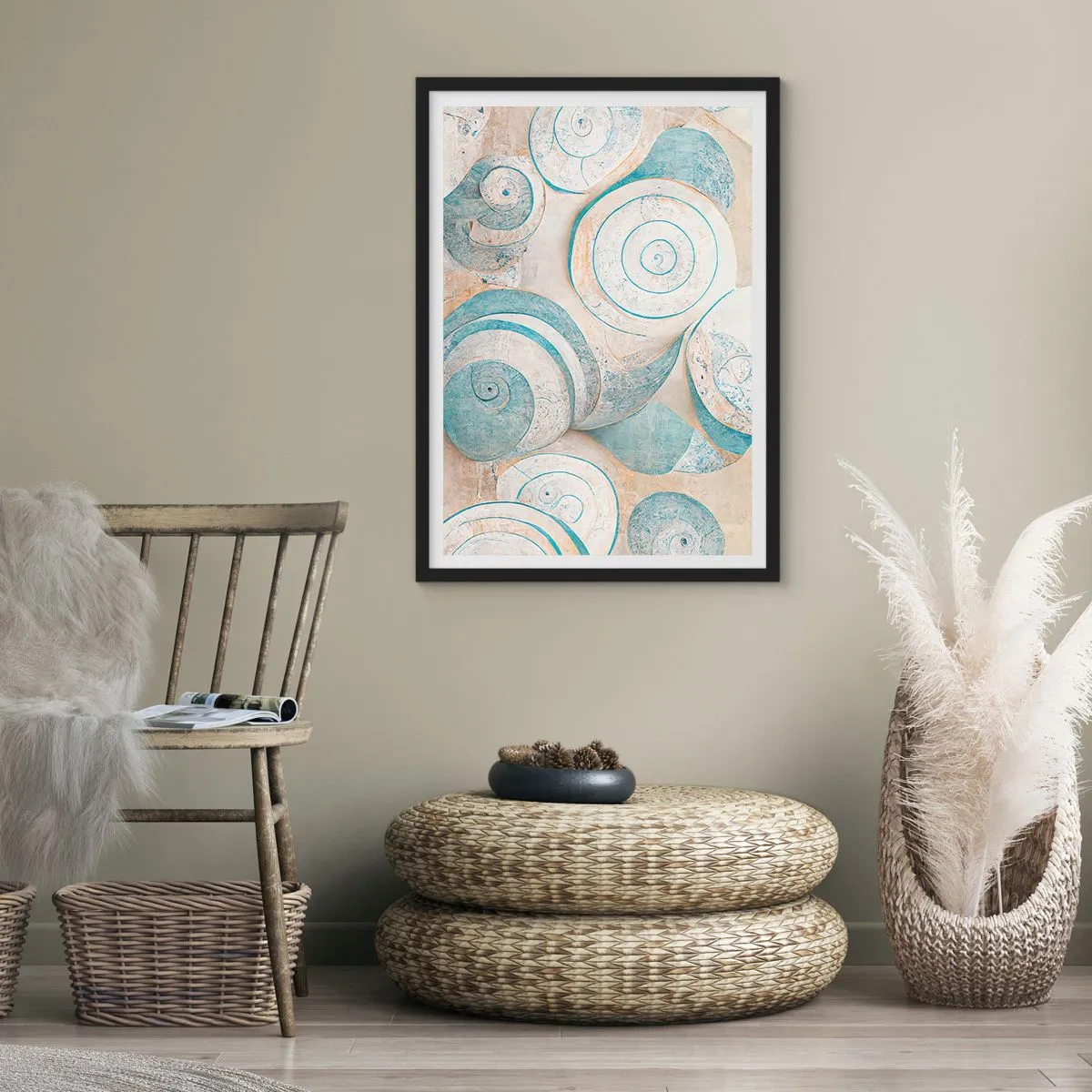 Plakát v černém rámu - Co skrývá mušle? - 70x100 cm