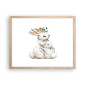 Plakát v rámu světlý dub - Nejlepší je u mámy - 50x40 cm