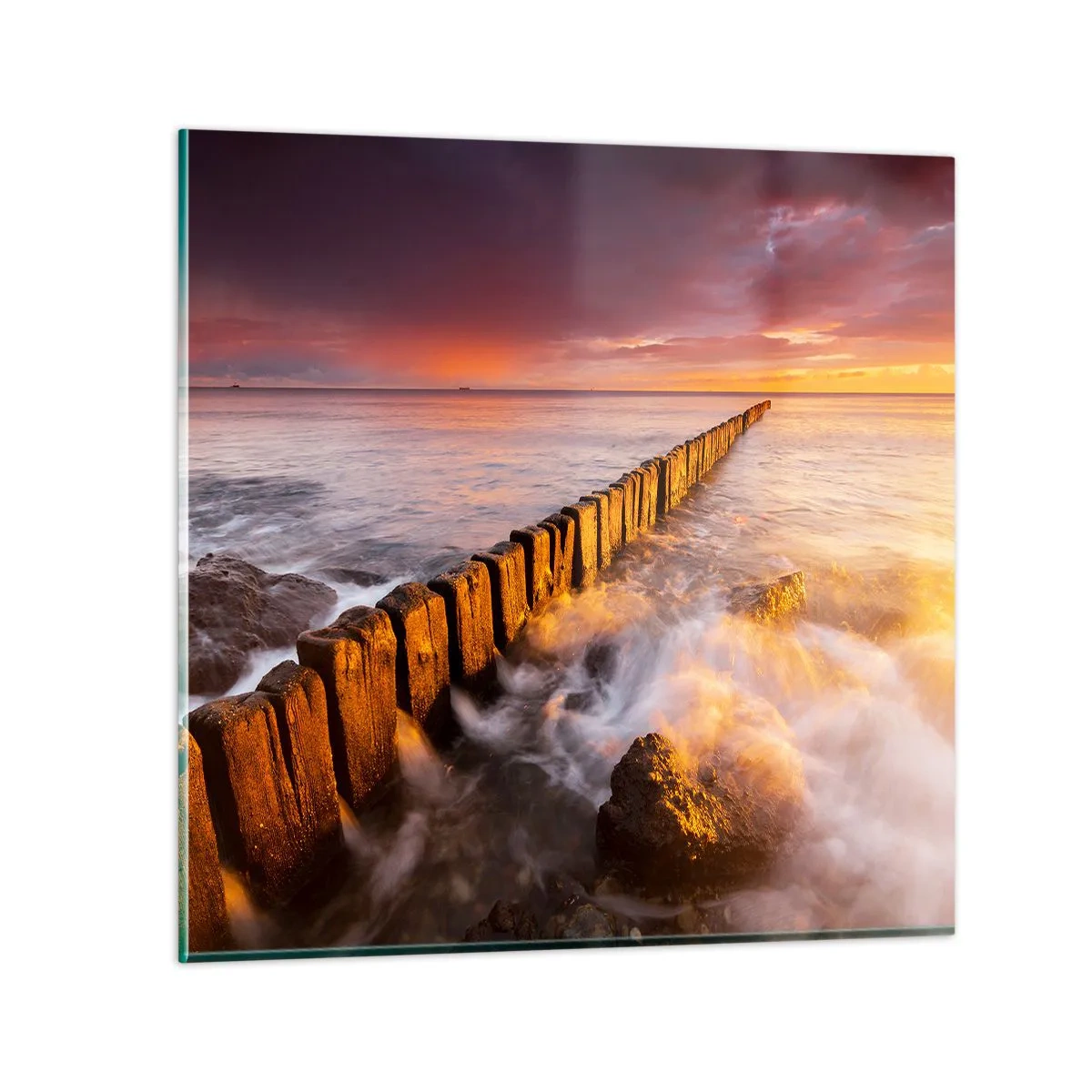 Obraz na skle - Jemnost vln - 60x60 cm