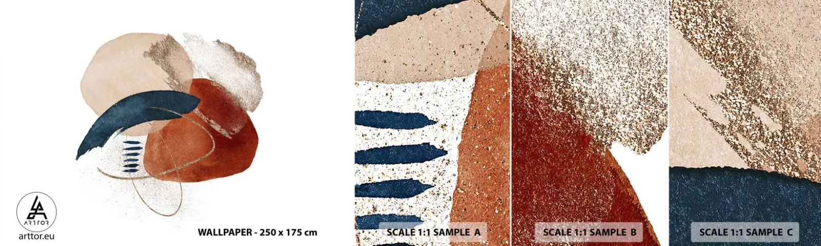 Fototapeta Vzorek Standard Eco - Oválná kompozice - Abstrakce, Kus, Moderní vzor - 100x30 cm