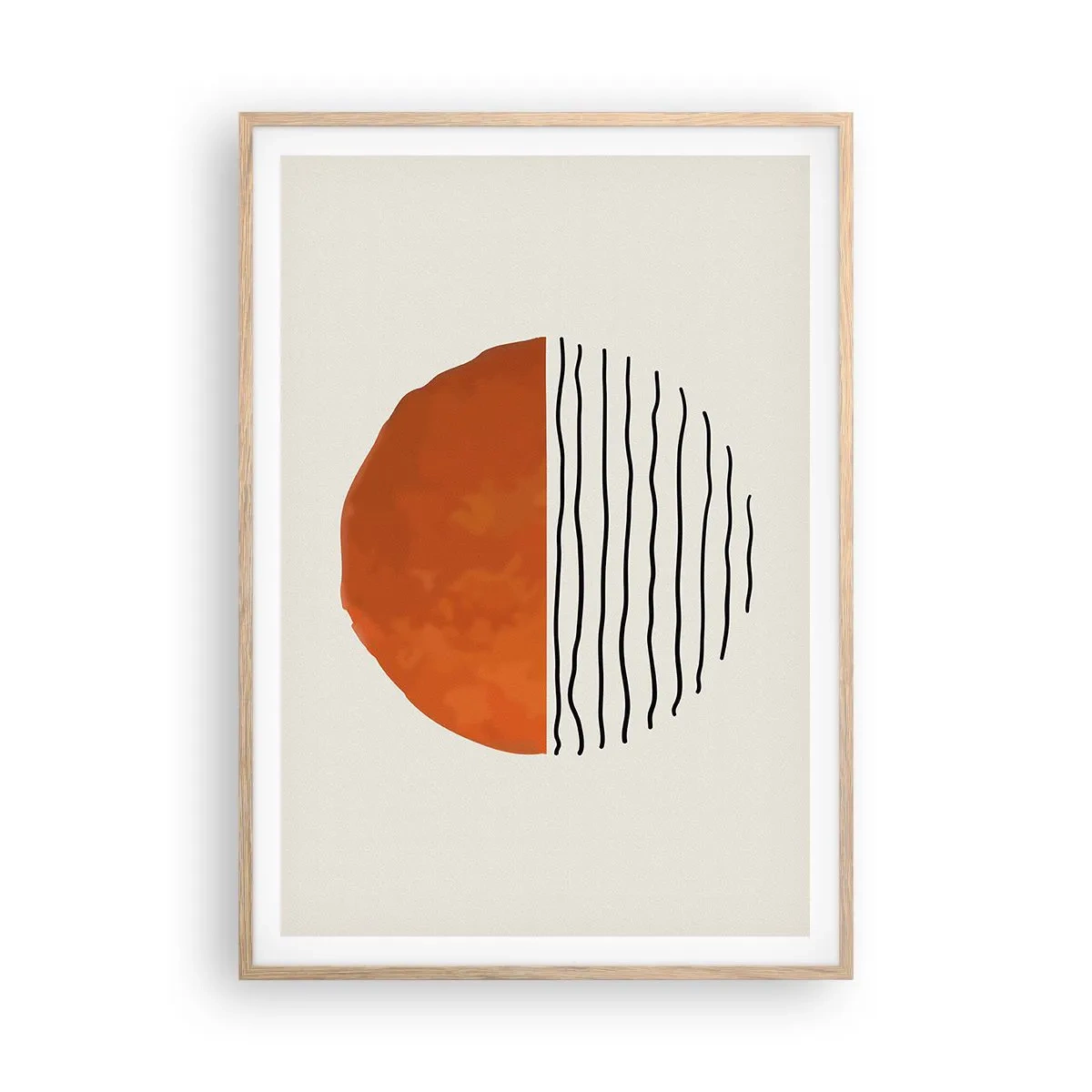 Plakát v rámu světlý dub - V japonské atmosféře - 70x100 cm