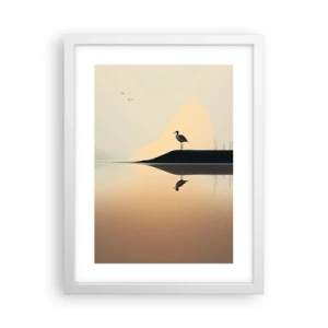 Plakát v bílém rámu - Pán na jezeře - 30x40 cm