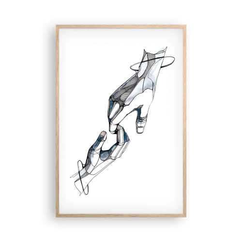 Plakát v rámu světlý dub - Dobré gesto - 61x91 cm