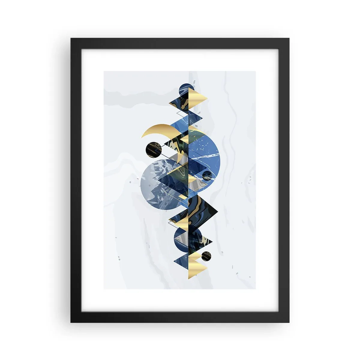 Plakát v černém rámu - Geometrická krajina - 30x40 cm