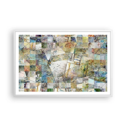 Plakát v bílém rámu - Geometrické přeskupení - 91x61 cm