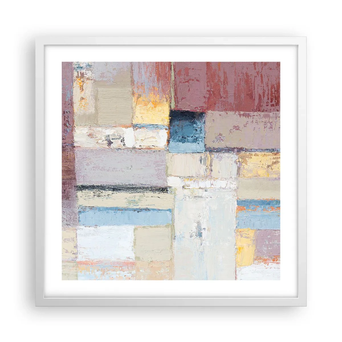 Plakát v bílém rámu - Klid geometrie - 50x50 cm