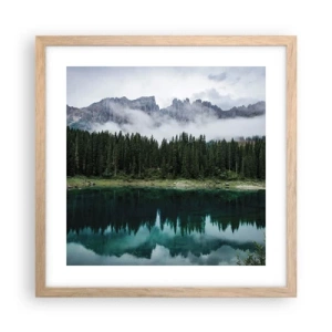 Plakát v rámu světlý dub - Tiše, tiše, neprobuďme spící vodu…. - 40x40 cm