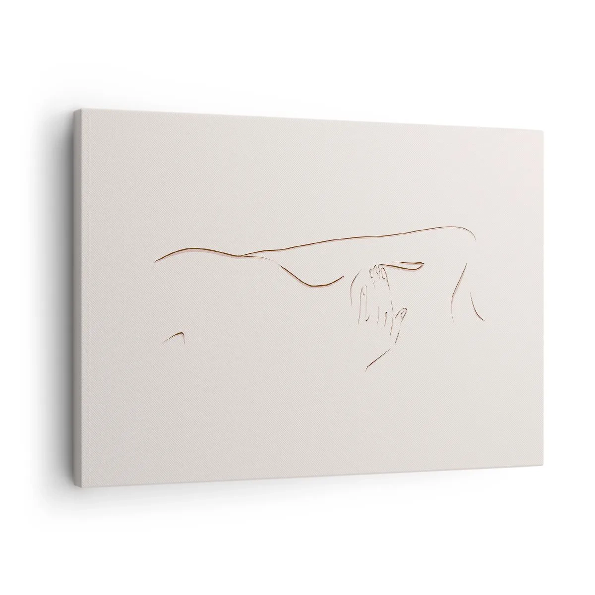 Obraz na plátně - Jemná kresba siluety na světlém pozadí - 70x50cm - Tvar touhy - Moderní nástěnná dekorace do obývacího pokoje a ložnice ARTTOR