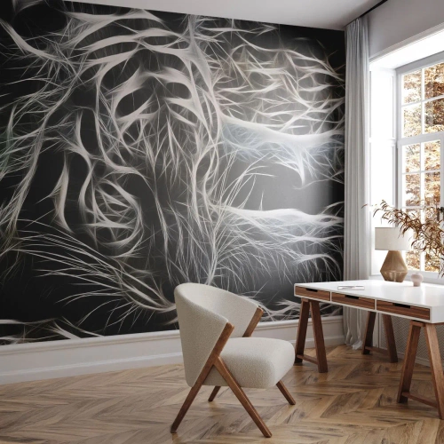 Fototapeta Premium Canvas - Studie kočičí lehkosti - Abstrakce, Tygr, Zvířata - 500x350 cm