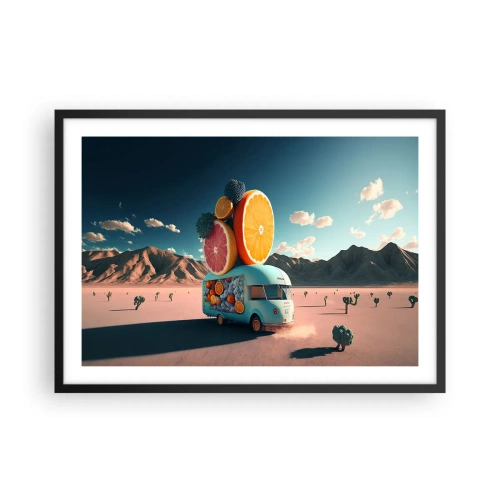 Plakát v černém rámu - Chuť prázdnin - 70x50 cm