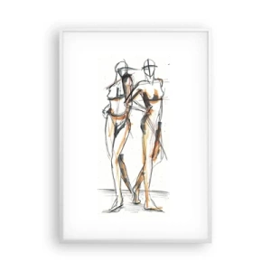 Plakát v bílém rámu - Studie šarmu - 70x100 cm
