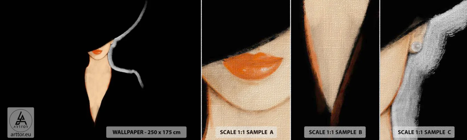 Vzor Fototapety Premium Canvas - Elegance a styl - žena V Klobouku, Móda, Kus - 100x30 cm