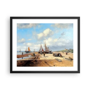 Plakát v černém rámu - Po úspěšném rybolovu - 50x40 cm