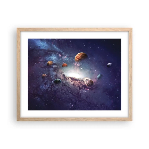 Plakát v rámu světlý dub - Slunce a tanec - 50x40 cm