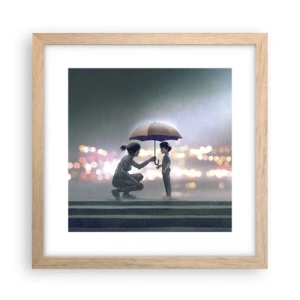 Plakát v rámu světlý dub - A vše je v pořádku - 30x30 cm